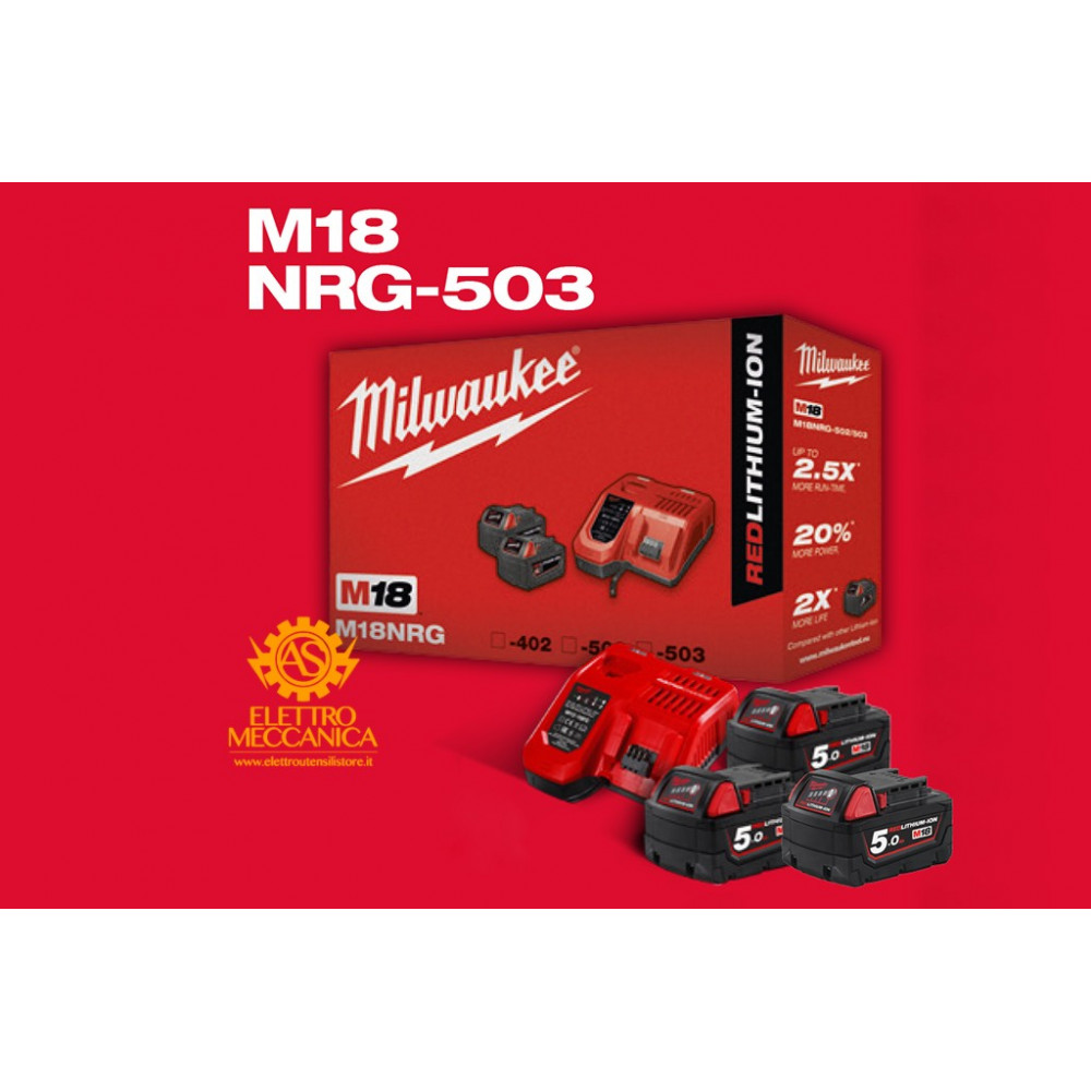 Energy Kit M18 NRG-503 Batterie Originali Milwaukee