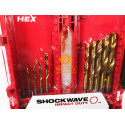 Cassetta punte al titanio SHOCKWAVE REDHEX HSS-G 10pz per metallo