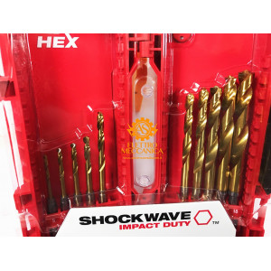 Cassetta punte al titanio SHOCKWAVE REDHEX HSS-G 10pz per metallo