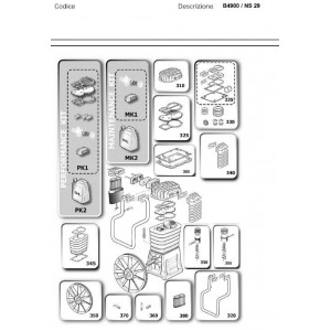 Kit Biella Pistone Bassa Pressione per Gruppi Pompanti Abac  B4900 / Balma NS29S