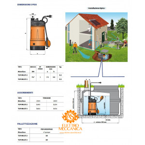 Elettropompa Sommergibile MULTIGIRANTE Monofase 0.37KW 0.50HP TOP MULTI1 Pedrollo