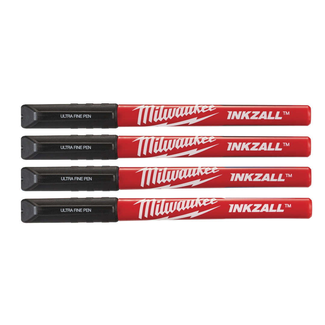 PENNARELLI PUNTA EXTRA FINE NERO 4PZ MILWAUKEE