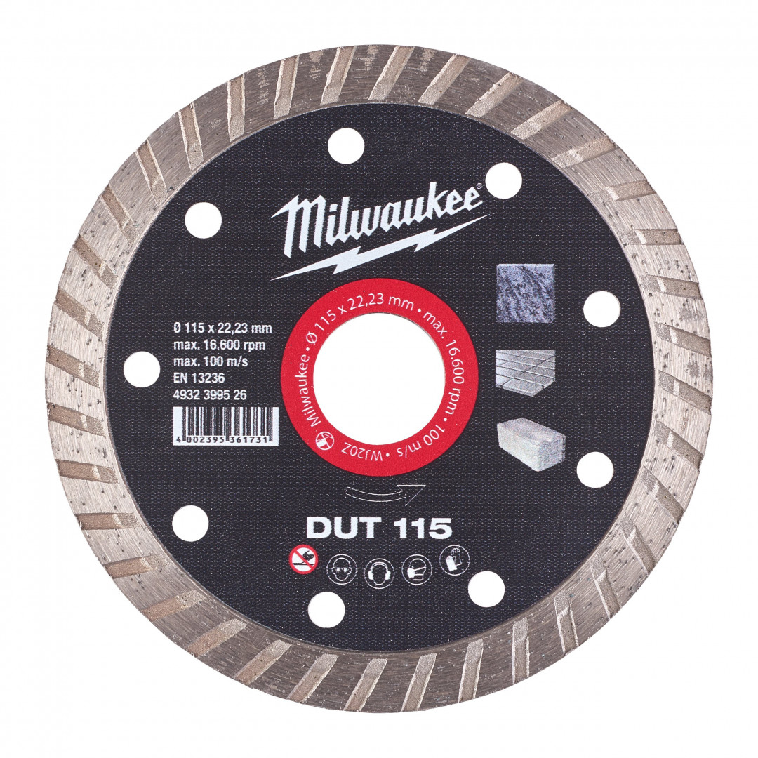 Disco Diamantato DUT 115mm Milwaukee Disco Diamantato DUT 115mm Milwaukee