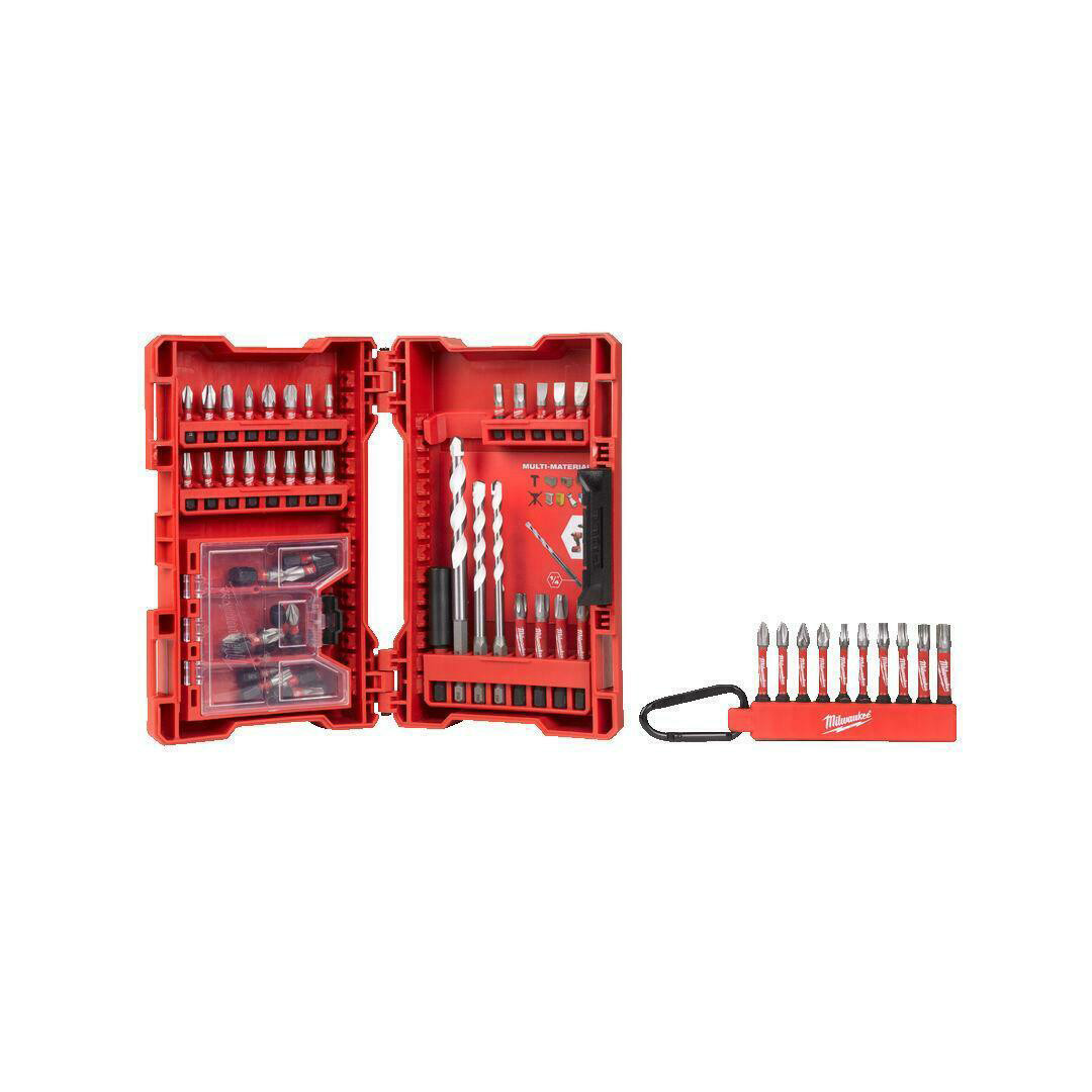 Milwaukee 4932479855 - Set inserti e punte per avvitatore + set inserti a  moschettone 54pz