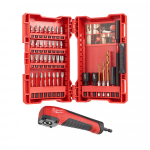 MILWAUKEE 4932478906 SCREWDRIVER BIT SET WITH RIGHT ANGLE ATTACHMENT - 40PC