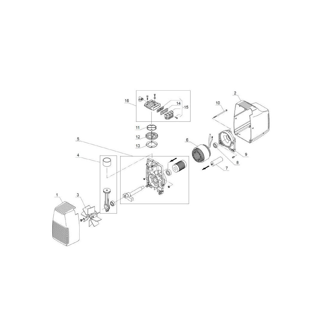 Aexit 1100W / 1500W 135mm Diametro 9 ventola di ricambio compressore d'aria ner-o ID: 539010
