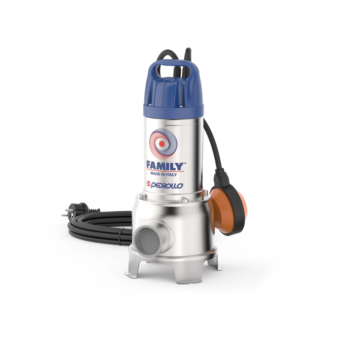 Pedrollo Family Vortex Submersible Pump for Dirty Water - 0.50 kW - 0.70 HP Pedrollo Family Vortex Submersible Pump for Dirty Water - 0.50 kW - 0.70 HP