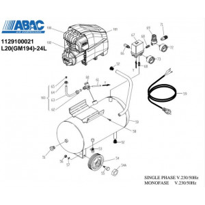 Kit Filtro Aria Completo per Compressori Abac Pole Podition L20  /  Montecarlo L20 /  B26 / B26B