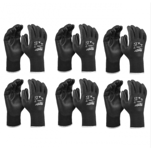 MILWAUKEE Black Polyurethane Gloves 12pcs Size XL / 10