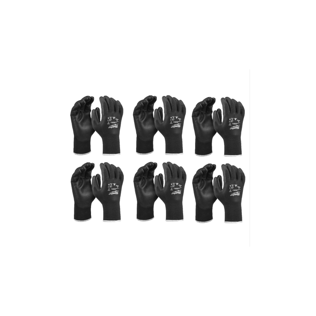 MILWAUKEE Black Polyurethane Gloves 12pcs Size XL / 10