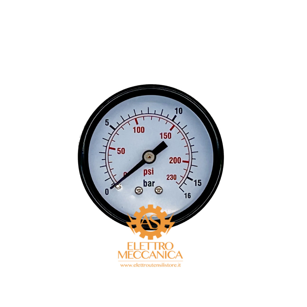 Pressure Gauge Ø63 mm Rear Connection 1/4" – 0–16 BAR for Air compressors