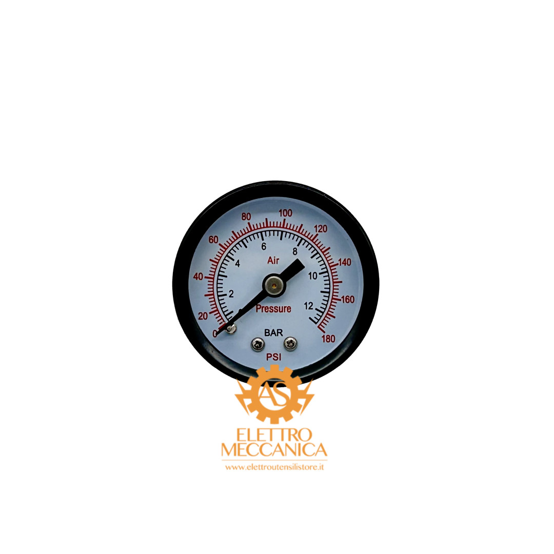 Pressure Gauge Ø40 mm Rear Connection 1/8" – 0–12 BAR for Air compressors