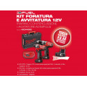 Kit 12v Trapano con percussione M12 CPD + Avvitatore ad impulsi M12 CID Milwaukee