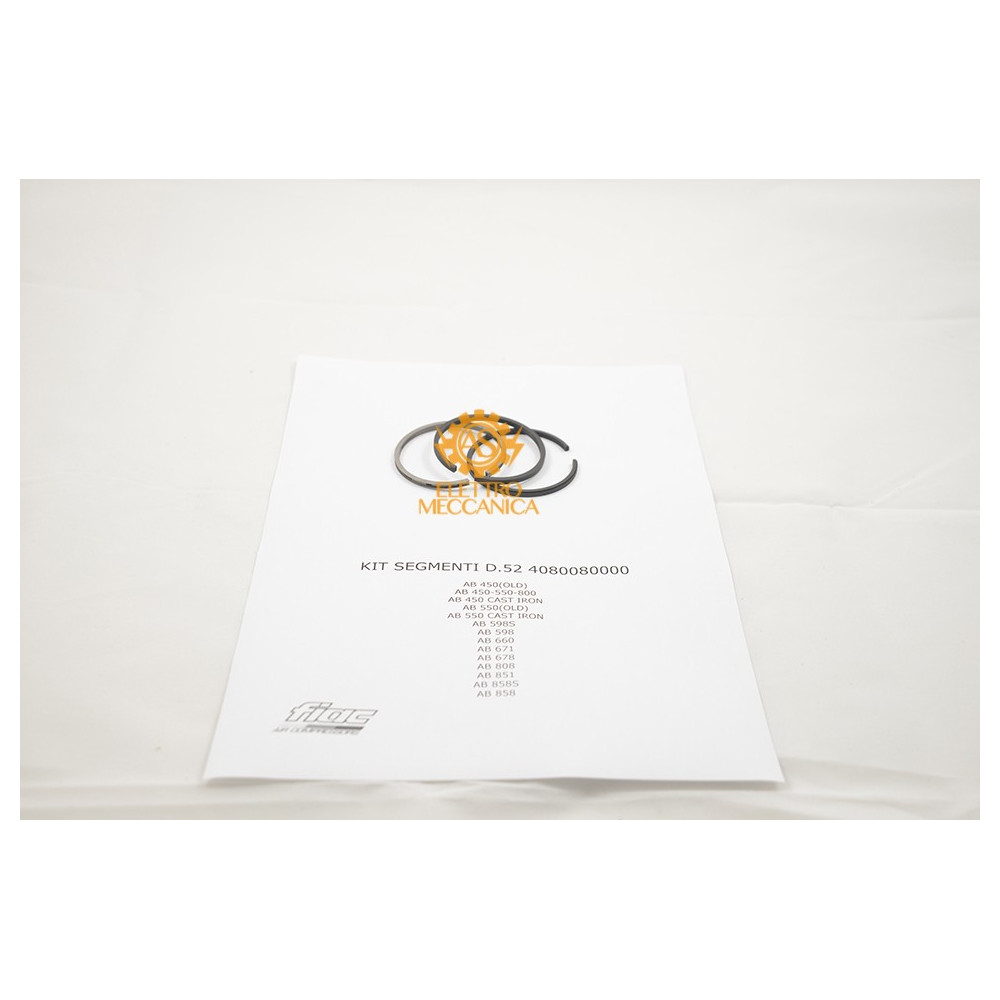 High-Pressure Piston Ring Kit Ø52 for Fiac Pumping Units High-Pressure Piston Ring Kit Ø52 for Fiac Pumping Units
