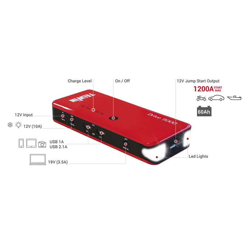 Avviatore Booster Portatile Drive 9000-12V Telwin